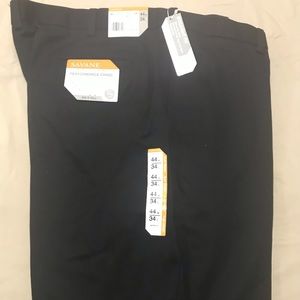 Savane 44x34 black straight fit flat front NWT